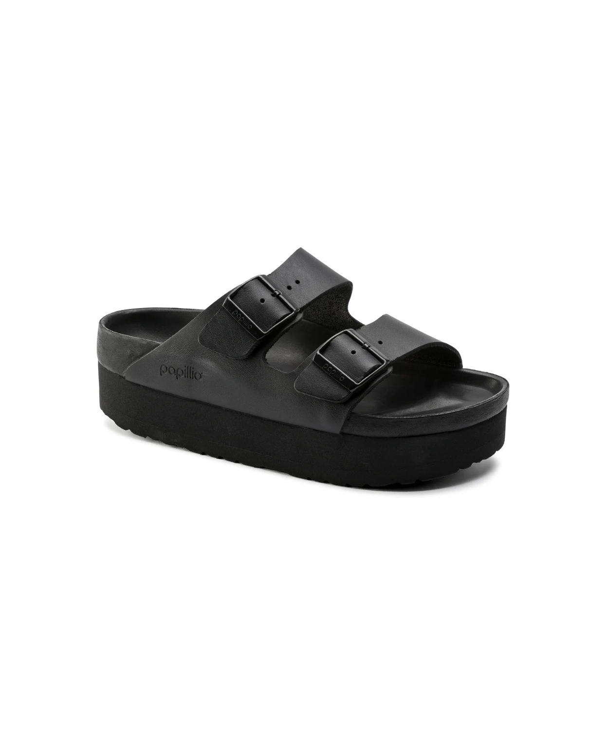 Papillio Arizona Leather Exquisite Black Platform Sandals