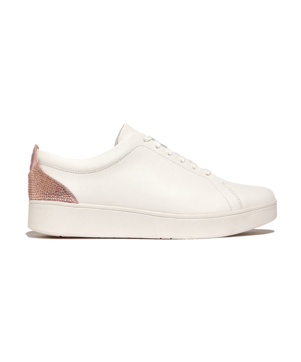 Fitflop Rally Crystal Blush Backtab Leather Sneaker White
