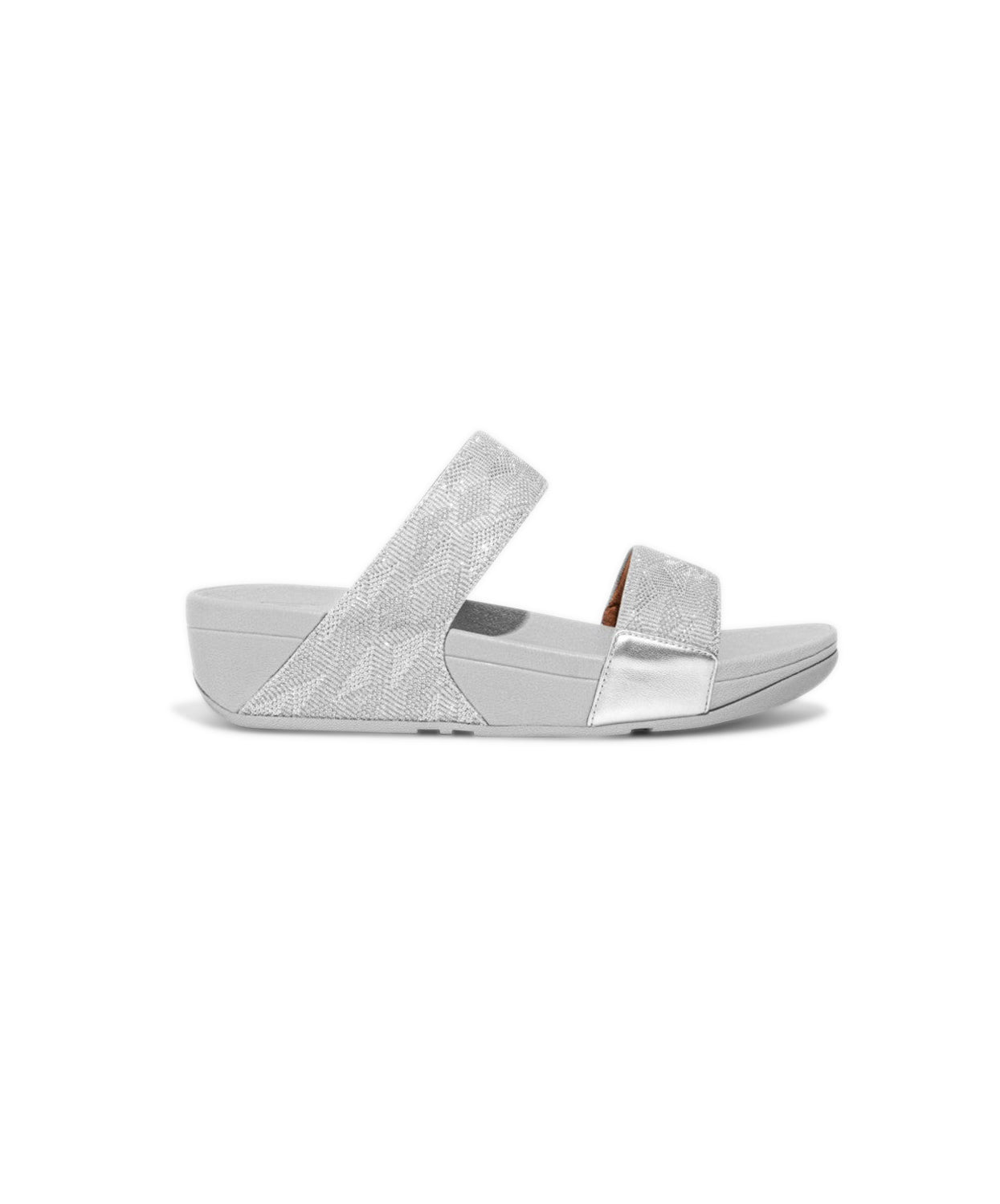 FitFlop Lulu Glitz Slides Silver