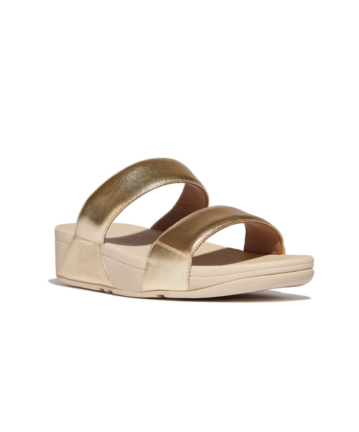 FitFlop Lulu Leather Slides Platino