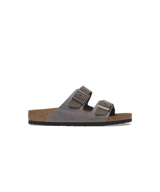 Birkenstock Arizona Suede/Oiled Leather Mix Concrete Grey Sandals